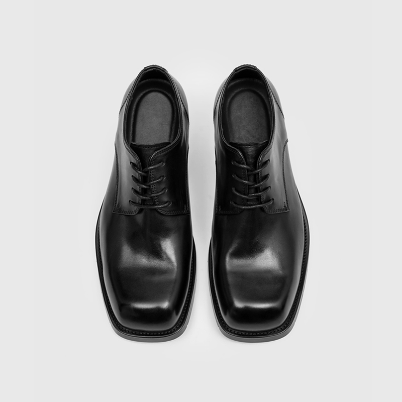 RZAAZ 优雅方头系带牛皮德比鞋高质感增高日常通勤男正装百搭皮鞋主图