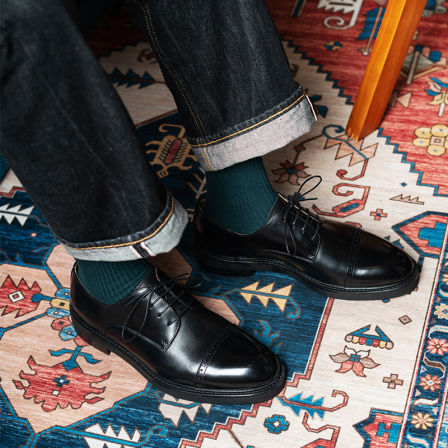 2025新款头层小牛皮德比鞋男款年轻商务正装休闲皮鞋男士结婚鞋