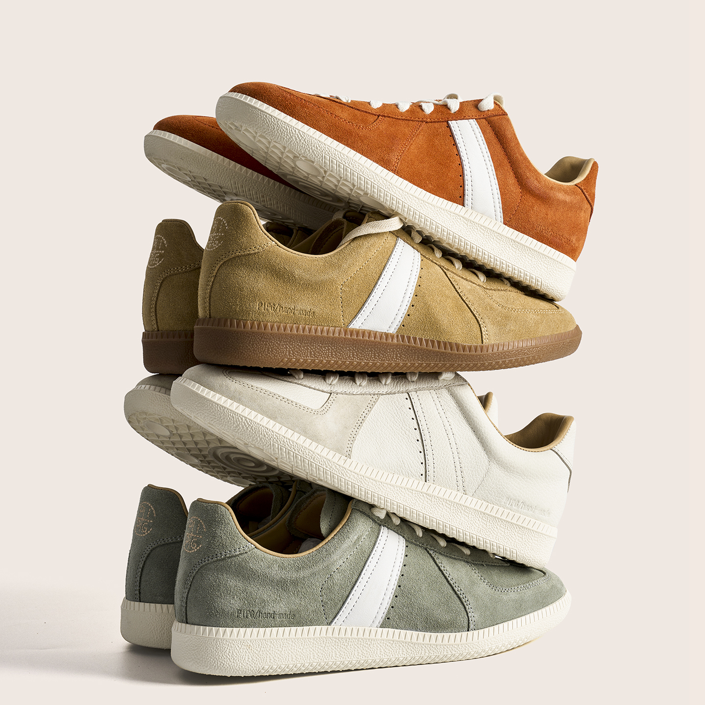 PIPG洗水牛皮复古德训鞋女百搭休闲运动板鞋男透气夏季小白鞋情侣主图