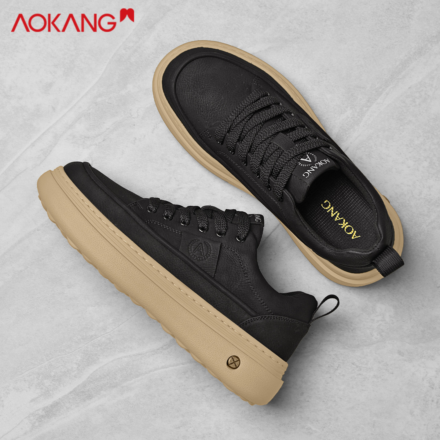 奥康官方休闲板鞋男2025秋季新款工装英伦风潮流户外软底通勤男鞋主图