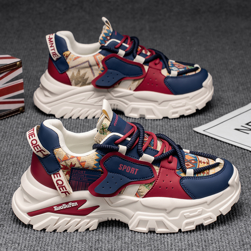 网红爆款男2025新款秋季百搭休闲运动鞋男士软底跑步厚底老爹潮鞋主图