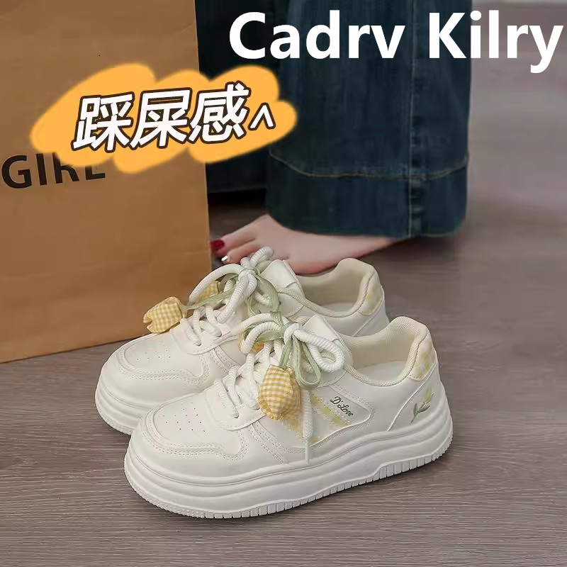 官网小c&k女鞋2025新款秋季大童厚底小白鞋女孩初中学生运动板鞋主图