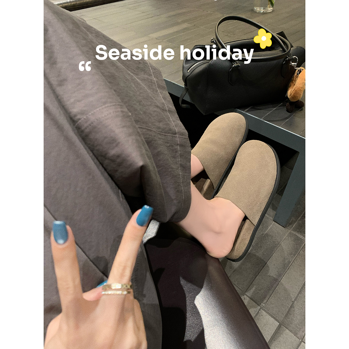 葡萄妈studiolee 极简风百搭圆头一脚蹬厚底包头勃肯半拖女秋冬主图