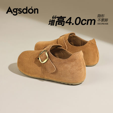 全包勃肯鞋内增高女2025新款春秋一脚蹬单鞋厚底百搭防滑休闲鞋子