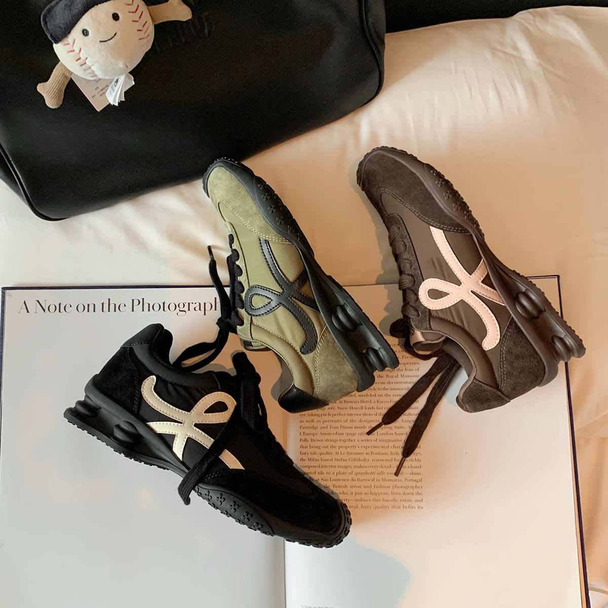 葡萄妈studiolee 增高4.5cm~  时髦拼接系带复古歪头休闲德训鞋女主图