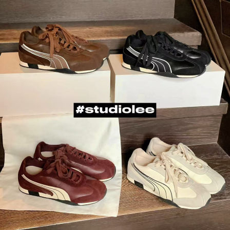 葡萄妈studiolee 增高4cm~ 韩系拼接系带透气休闲风德训鞋女