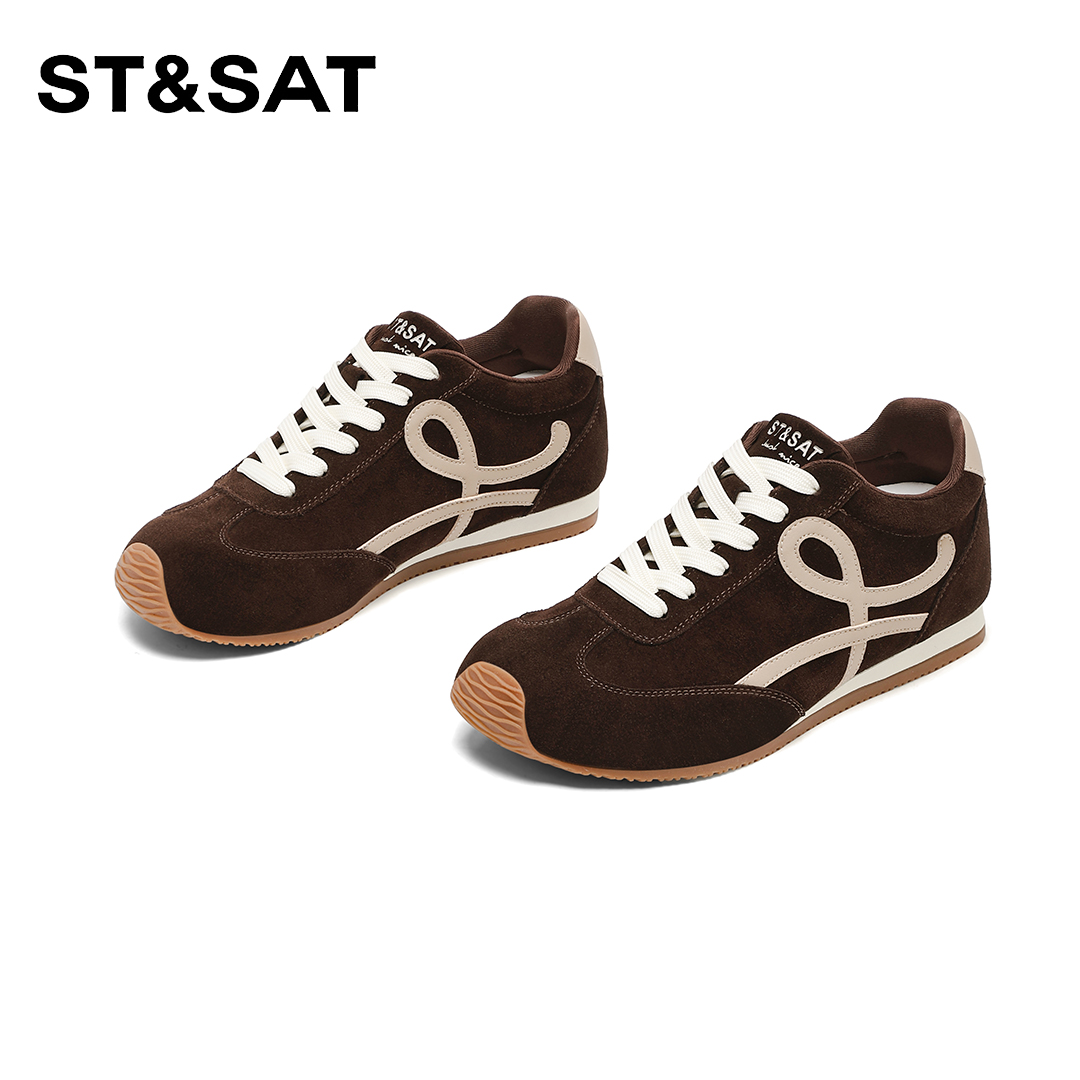 星期六内增高德训鞋女2025新款秋季复古百搭休闲运动板鞋阿甘鞋女主图