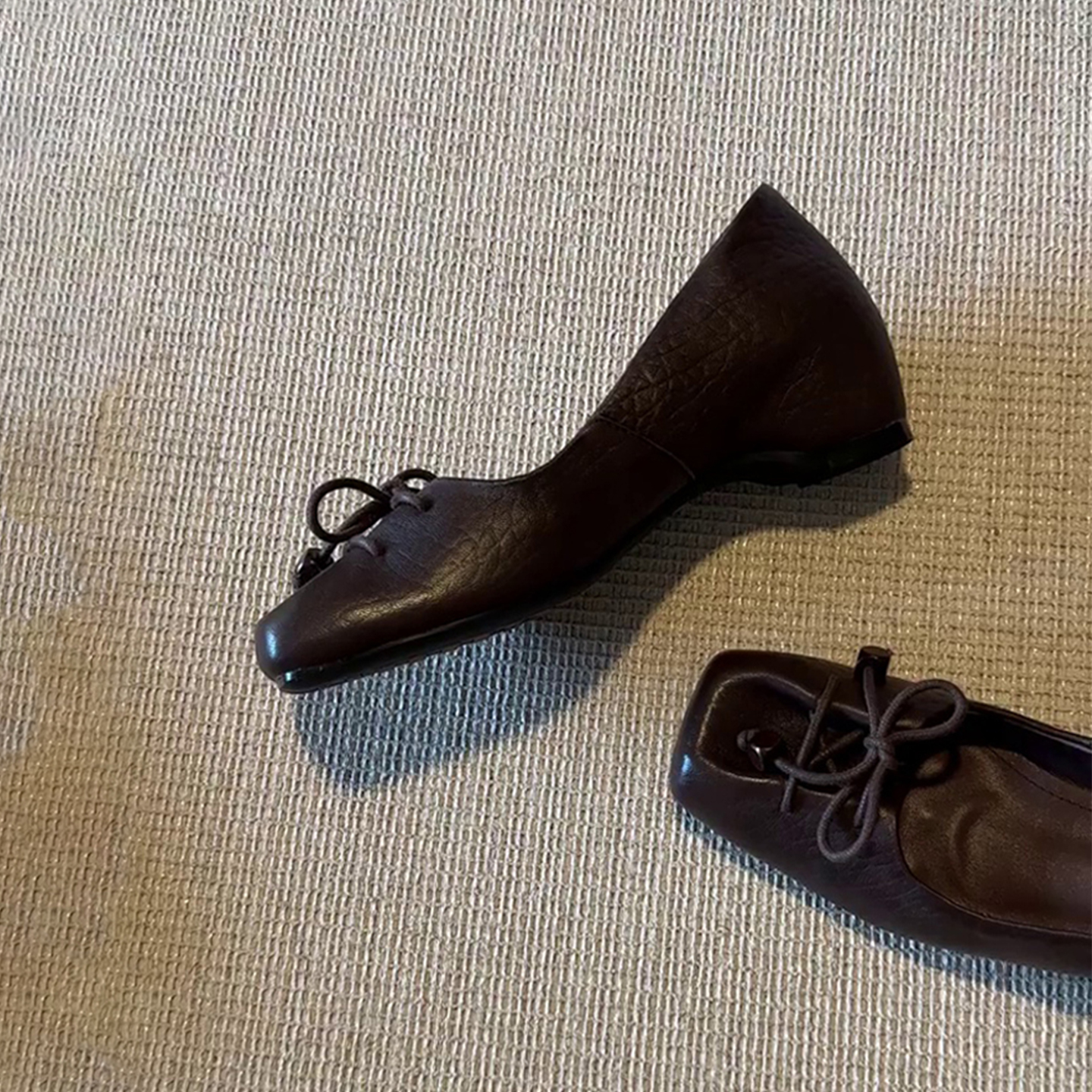 羊皮版~复古蝴蝶结内增高玛丽珍女鞋浅口一脚蹬通勤方头气质单鞋主图