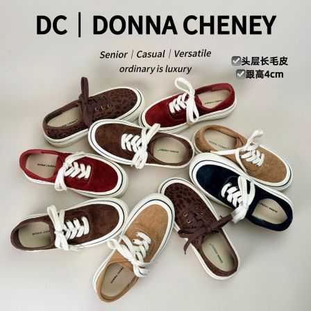 厚底磨砂皮板鞋2025秋季牛皮复古百搭低帮休闲鞋