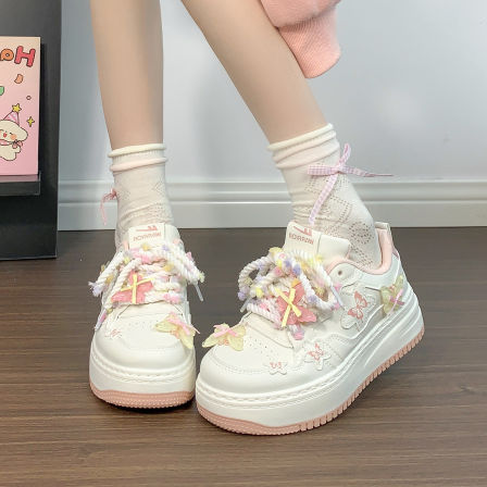 回力女鞋蝴蝶原创小众鞋子女爆款甜妹小白鞋女秋季透气学生板鞋女