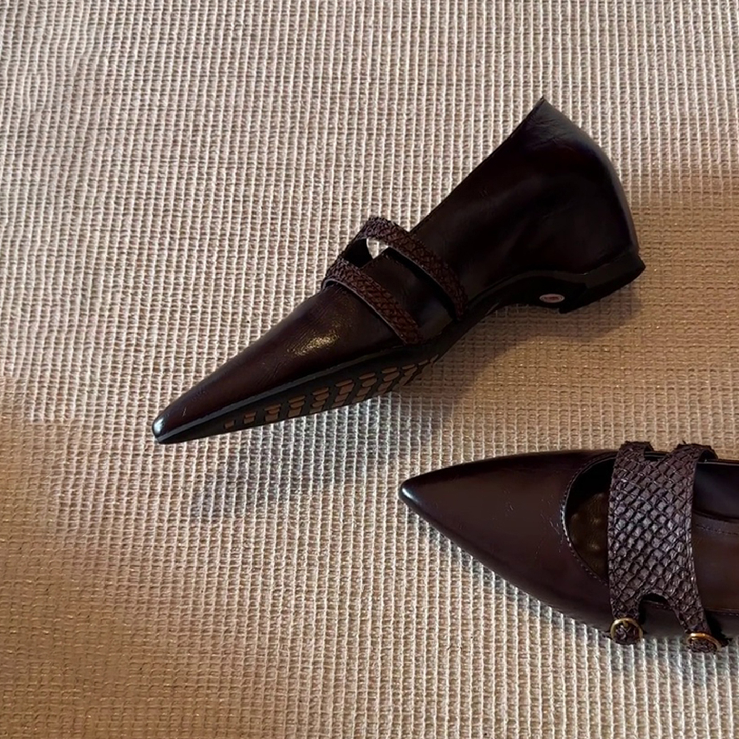 羊皮版~复古尖头内增高玛丽珍鞋女浅口通勤鞋一脚蹬法式气质单鞋主图