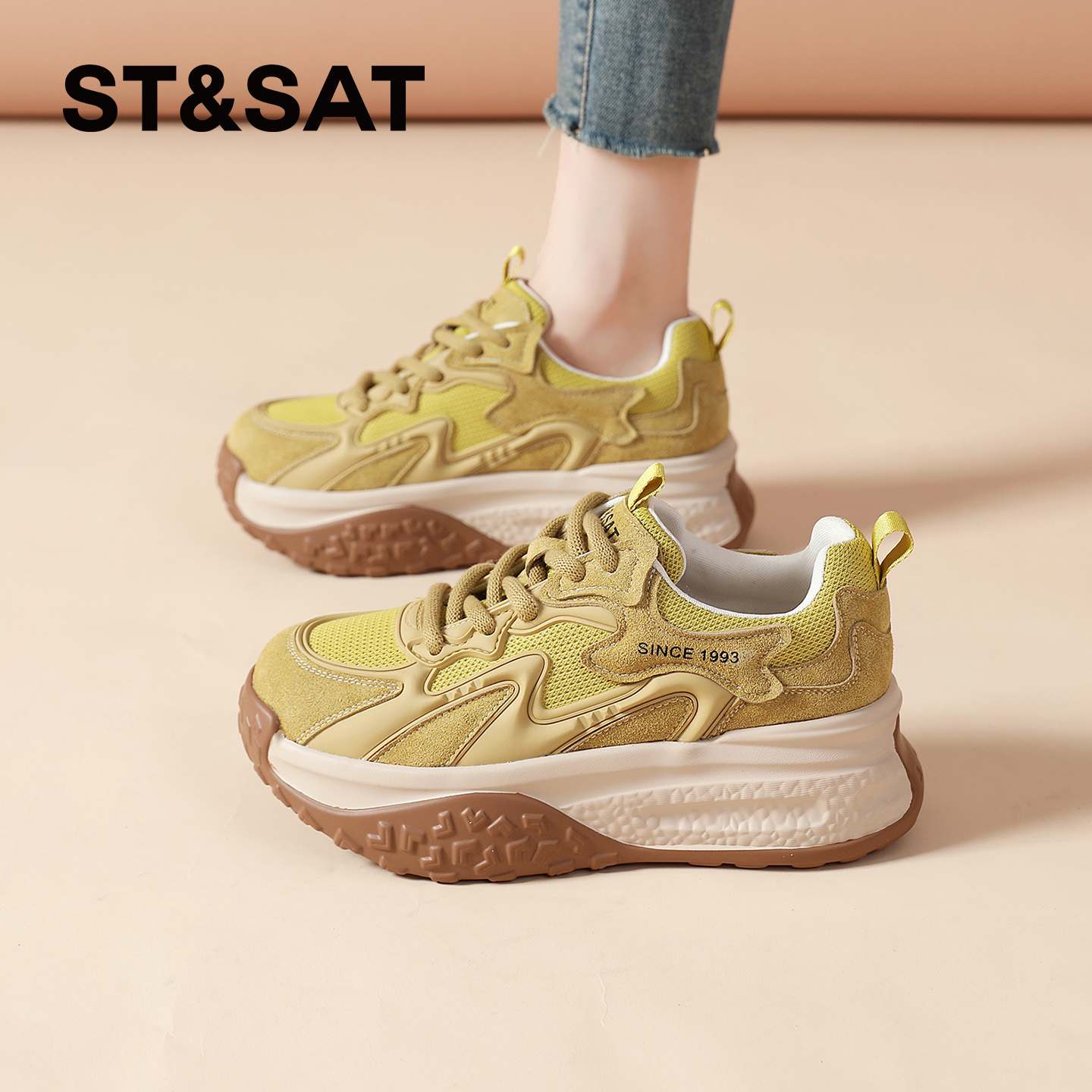 星期六德训鞋女款2025新款秋冬季爆款老爹鞋厚底增高阿甘运动鞋爆主图