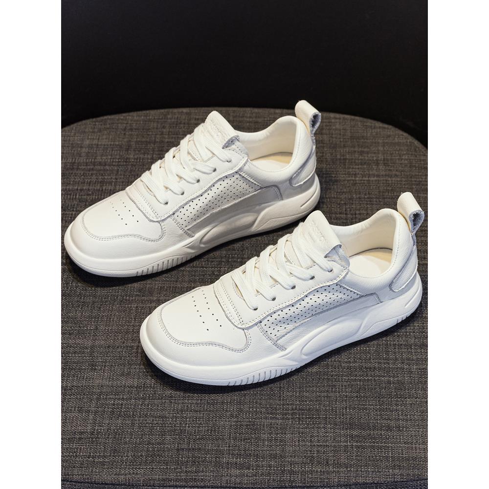 官网小C&K女鞋2025新款秋季真牛皮百搭爆款软底不累脚运动小白鞋主图