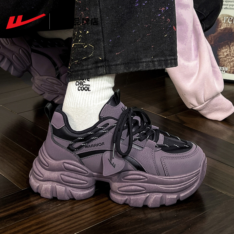 回力巨好看老爹鞋女2025新款秋季爆款百搭紫色增高鞋子休闲运动鞋主图