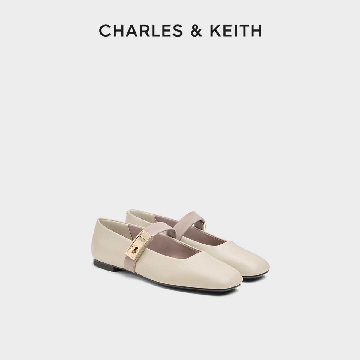 CHARLES&KEITH25冬季新款CK1-70381171平底扣饰玛丽珍鞋法式单鞋主图