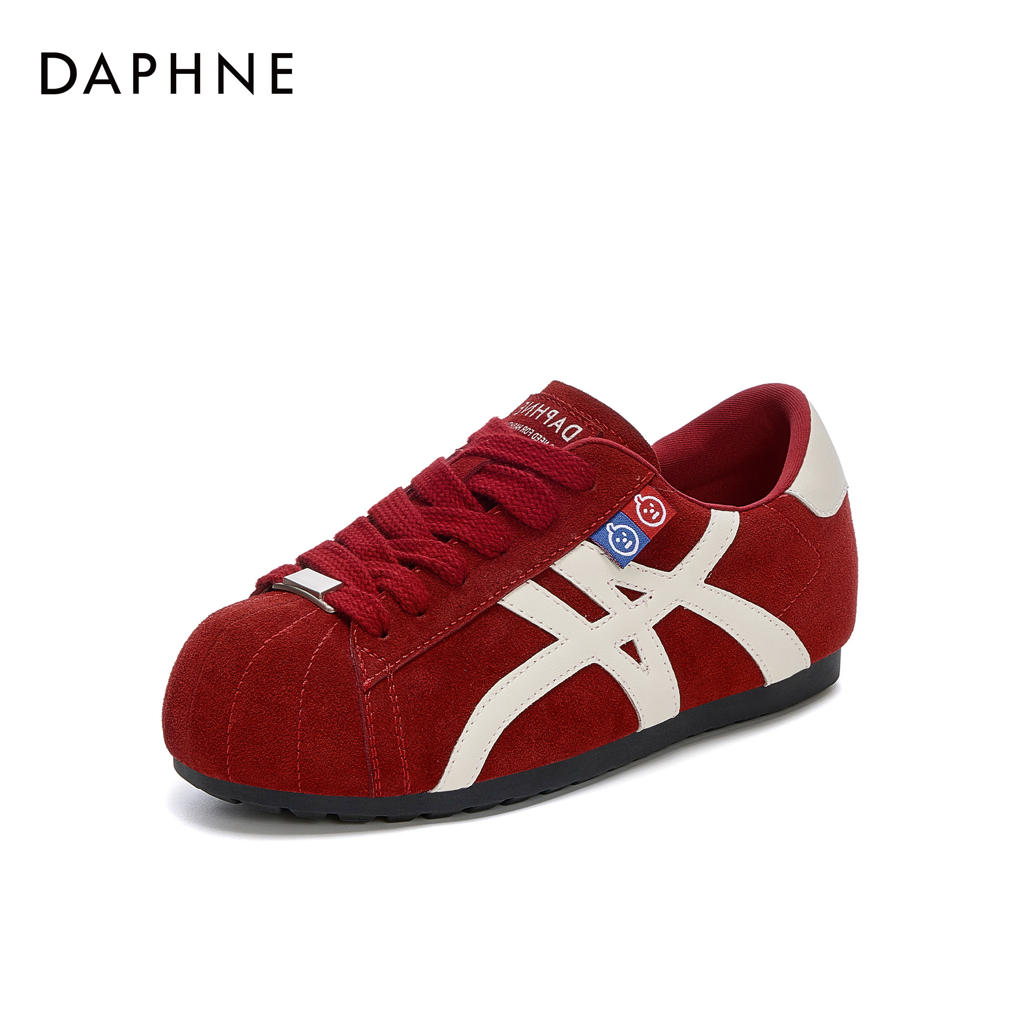 达芙妮红色内增高德训鞋女鞋2025新款面包鞋休闲阿甘鞋厚底增高鞋主图