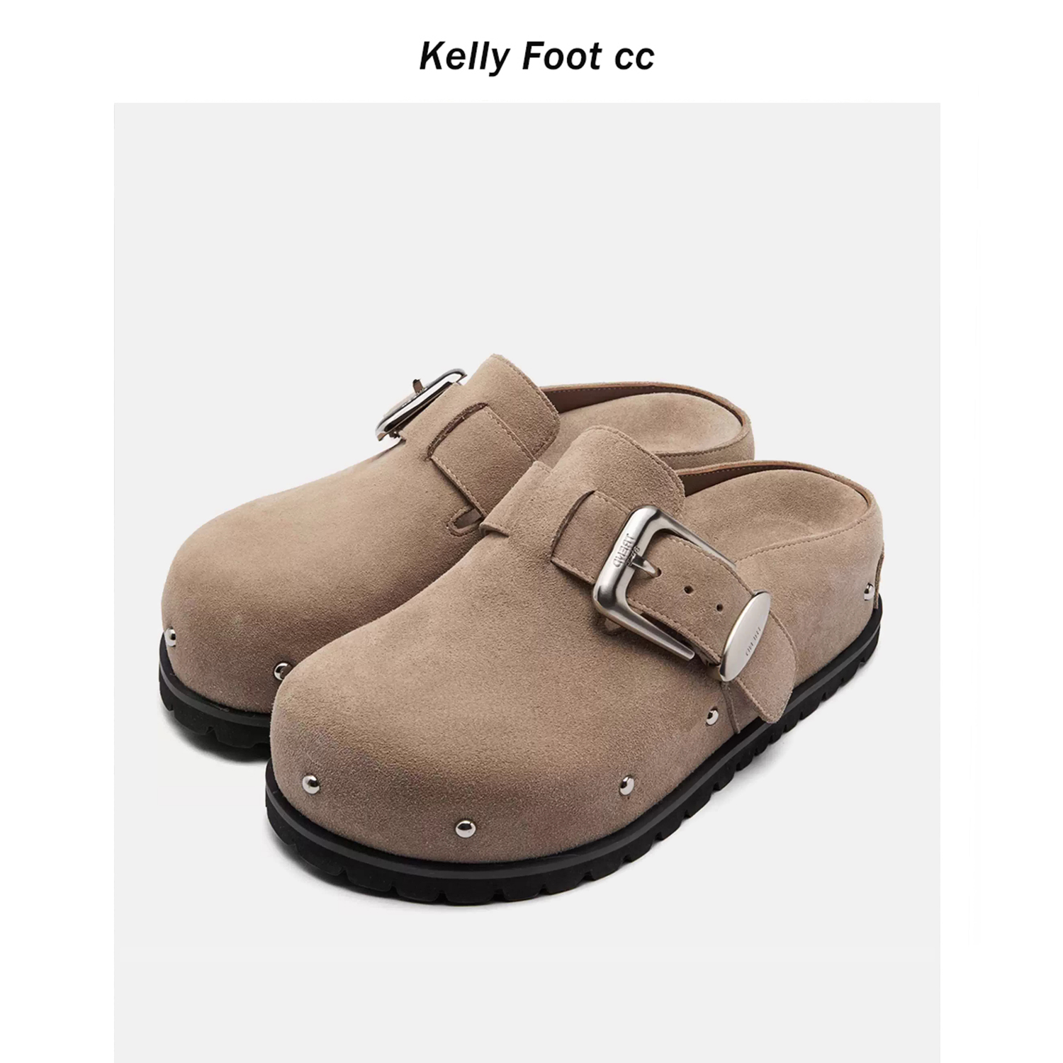 哈妮克孜同款真皮厚底勃肯鞋女秋增高一脚蹬穆勒鞋博肯包头半拖鞋主图