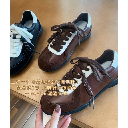 无敌JU软~闭眼冲！~舒适时髦德训头层牛皮暴走无压力休闲德训鞋女