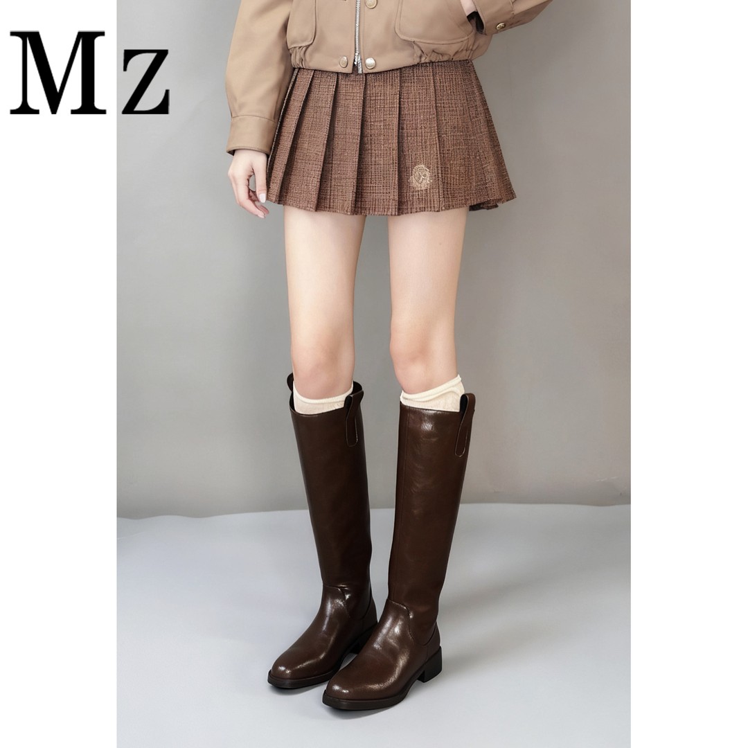 Mr.Zheng/3.5cm/高定原版/赵露思同款/真皮内里/不过膝真皮骑士靴主图