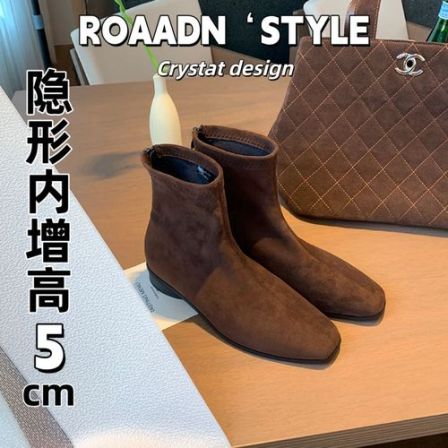 美拉德靴子女内增高短靴复古百搭马丁靴2025秋冬新款瘦瘦靴英伦风