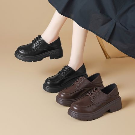 【ZHR则则】一鞋两穿5.5cm厚底乐福鞋女2025新款粗跟可踩单鞋AY275