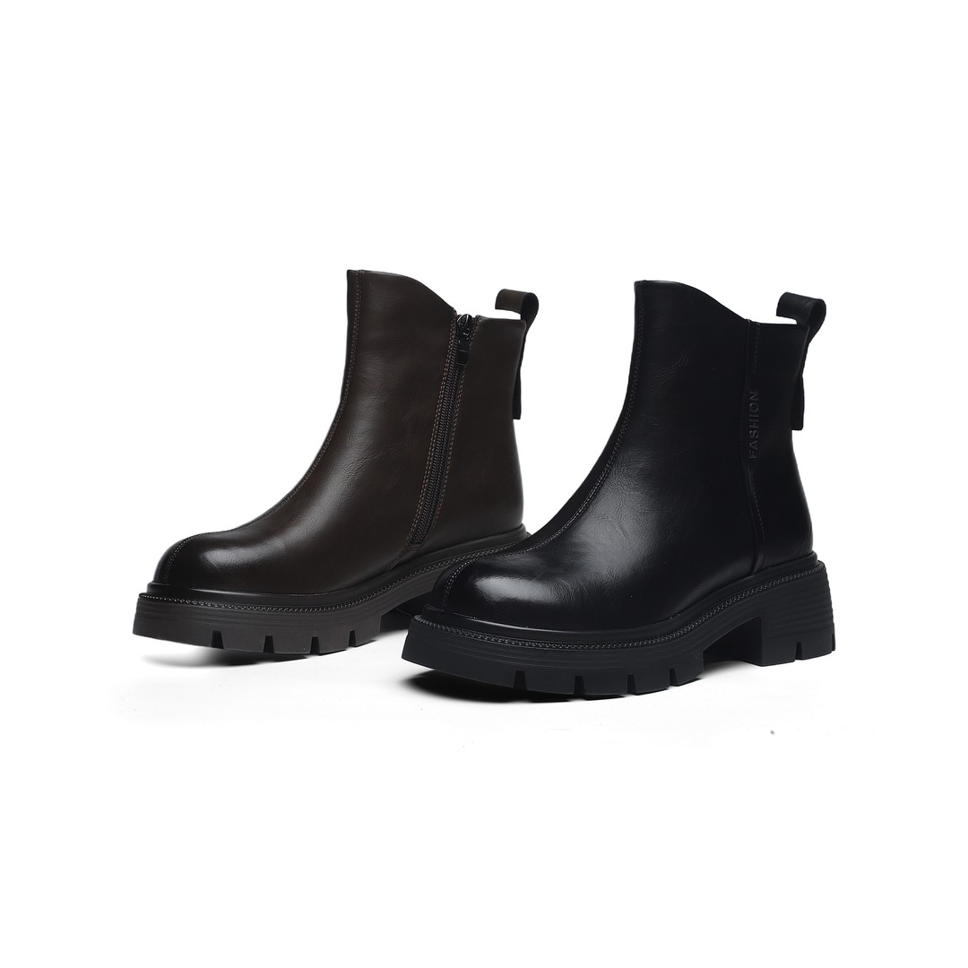 冬季新款韩版百搭女士休闲马丁靴厚底增高瘦瘦靴子 Y 1010主图