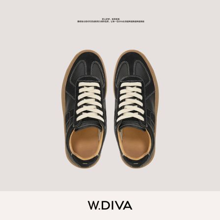 W.Diva【时尚范】纳帕小牛皮真皮复古休闲板鞋厚底休闲鞋50X083182