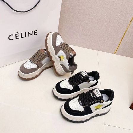 【龙井】冬季新款百搭休闲女鞋韩版软底拼色潮流女板鞋382-2//JMA