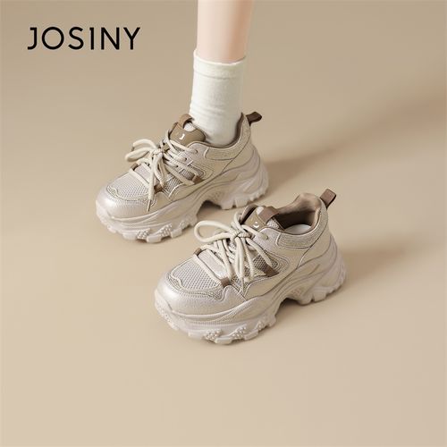 【金莲】厚底老爹鞋透气秋冬季增高时尚休闲鞋女鞋时尚百搭鞋黑色主图