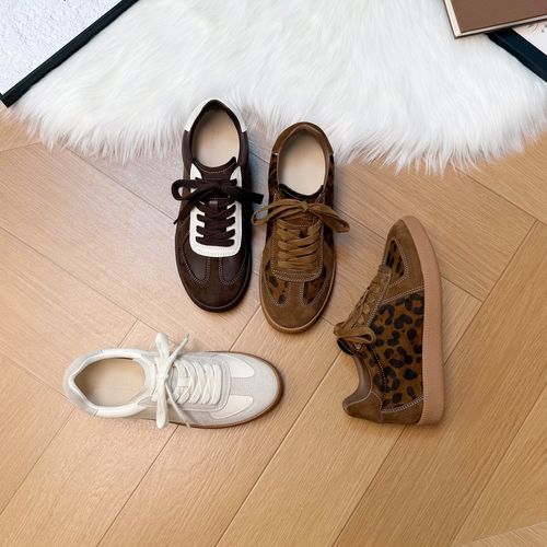 内增高6cm复古德训鞋女2025秋季新款百搭小白鞋女透气休闲板鞋女主图