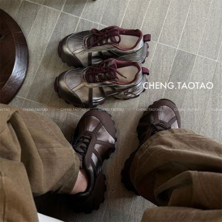 【程淘淘】暮色丨网红百搭老爹鞋女2025秋季新款厚底潮流复古运动鞋