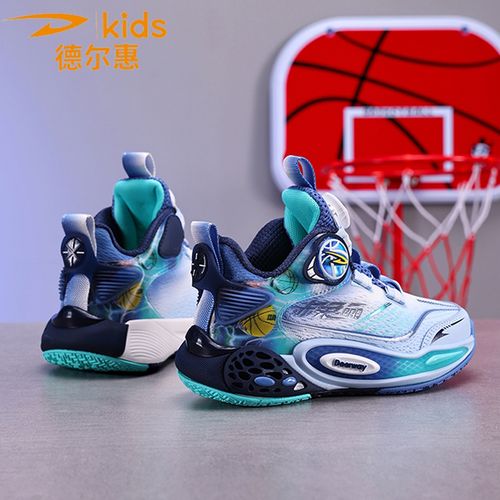 DL6698【摩擦有声】德尔惠实战篮球鞋中大童软跑步男春秋儿童运动鞋主图