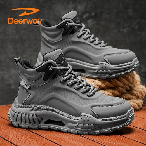 德尔惠马丁靴男秋冬防水休闲高帮工装靴复古户外运动登山徒步潮鞋主图