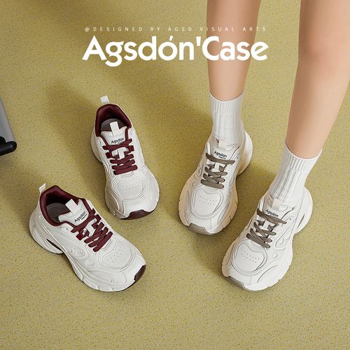 【奥古狮登】厚底老爹鞋女皮面增高6.5cm百搭休闲鞋P243378AA主图