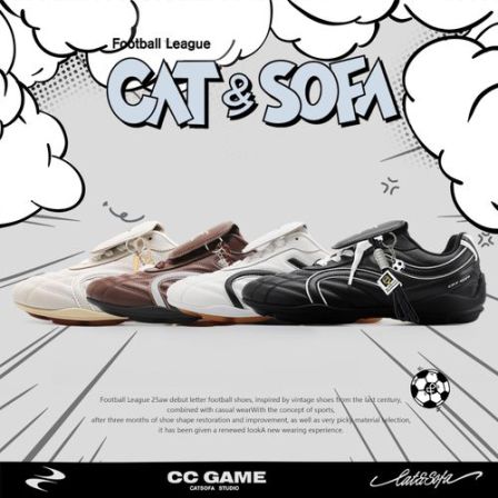 猫与沙发【林秋楠同款】足球鞋新款运动休闲百搭鞋男女同款德训鞋