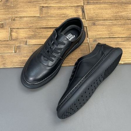 新款头层牛皮休闲男鞋真皮软底软面吸汗透气轻奢百搭弹力鞋带通勤