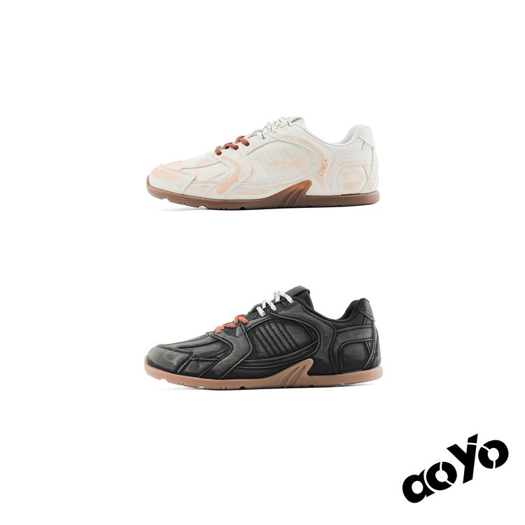 aoyo复古穿搭做旧赛车鞋Cleanfit擦色新款德训鞋休闲潮鞋主图
