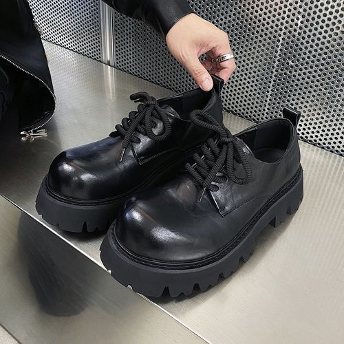 26651秋款厚底增高德比鞋英伦风休闲皮鞋百搭圆头系带潮鞋男鞋主图
