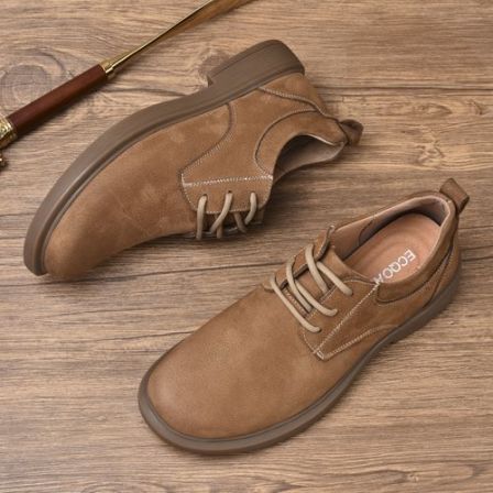 ECQO ACC头层牛皮秋季新款男士皮鞋复古百搭休闲皮鞋真皮开车男鞋