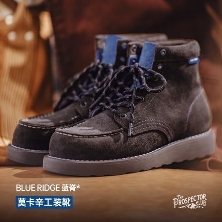 马登莫卡辛工装靴秋冬新款男士翻毛真皮厚底中筒美式复古马丁靴子