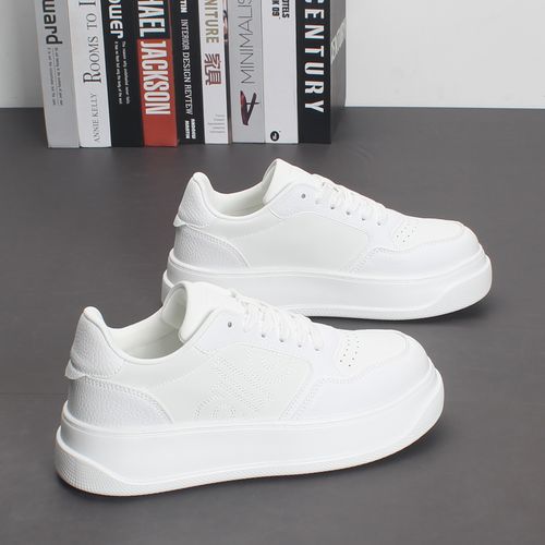 经典款男士小白鞋2025秋季新款学生党潮流系带厚底运动鞋百搭板鞋主图