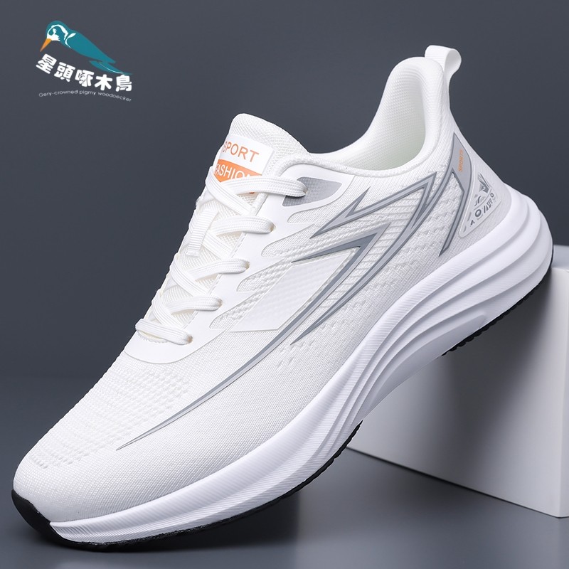 星头啄木鸟新款运动鞋男鞋休闲鞋网面飞织男士防滑轻便减震跑步鞋主图