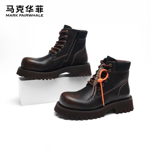 马克华菲男靴2025冬季新款户外潮流轻便防滑工装风靴子厚底马丁靴主图