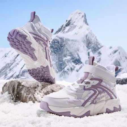 【冰霜保暖防寒雪地鞋】361°儿童女童冬季运动棉鞋加绒保暖革面高帮