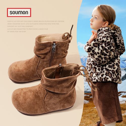 SMON儿童靴子2025新款秋冬女童皮靴英伦风公主靴小女孩单靴宝宝靴主图