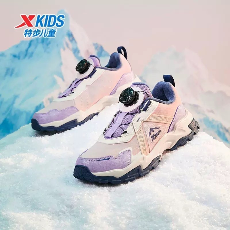 【WD】W202特步少年山行二棉鞋中大童加绒保暖轻便复古百搭低帮鞋主图