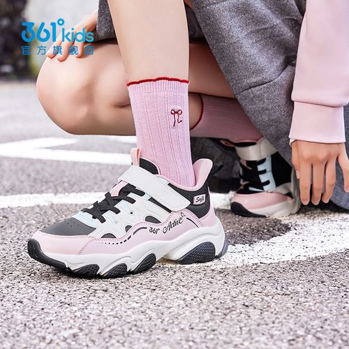 保暖穿搭/361°儿童革面休闲鞋25冬季棉鞋甜美系乖巧女生鞋子轻便主图