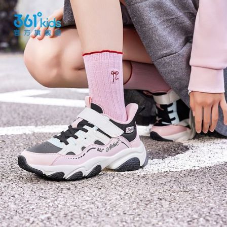 保暖穿搭/361°儿童革面休闲鞋25冬季棉鞋甜美系乖巧女生鞋子轻便