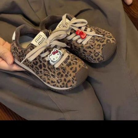 汐汐麦卡xiximeka 2025年冬季新款加绒豹纹kt软底轻便