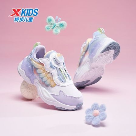 【翅膀鞋】特步儿童秋冬皮面防水童鞋加绒保暖女宝宝运动鞋休闲鞋子